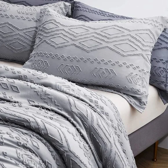New Comforter Set - Boho Bedding Set, Light Grey Soft Fashion Luxury Bed…